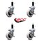 Service Caster 3 Inch Thermoplastic Wheel 1-1/8 Inch Expanding Stem Caster with Brakes, 4PK SCC-EX05S310-TPRS-SLB-118-4 - alternate 2